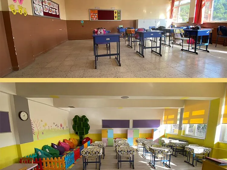 Kastamonu İhsangazi Kanlıgöl İlkokulu’ndaki yenileme çalışmamız